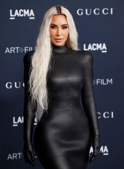 Kim Kardashian in tight leater dress at 11th Annual LACMA Art + Film Gala